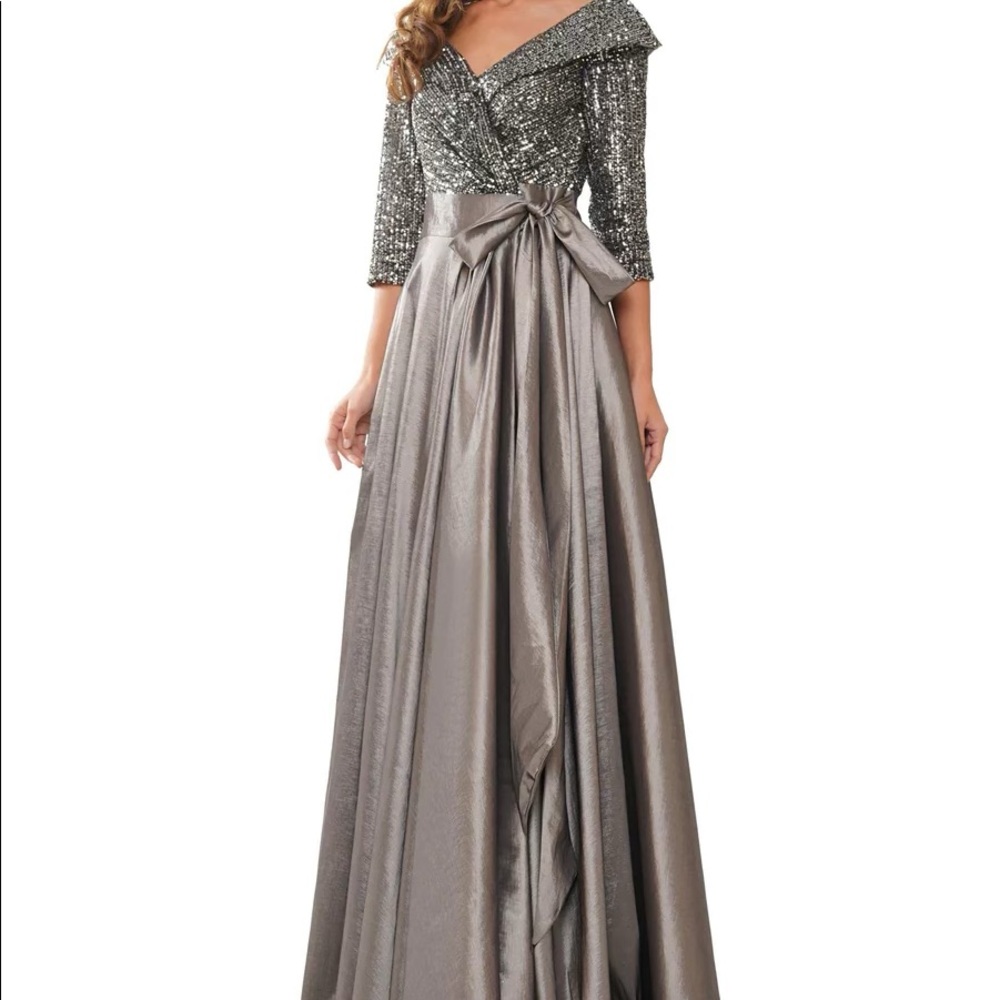 Gray sequin Mother of the Bride dress
